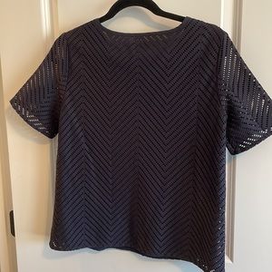 Tory Burch Navy Square Neck Top Like New